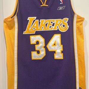 Vintage Reebok NBA Los Angeles Lakers Shaquille O’Neal #34 Purple Road Jersey